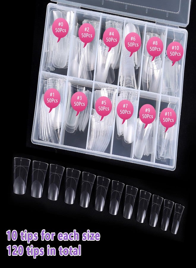 Laza 120pcs Medium Length Duck Nail Tips with Auxiliary Lines 12 Sizes Box-packed Clear Duck Nails Full Cover Wide Nail Tips French False Nail Tips for Acrylic Nails Extension Tips - Image 4